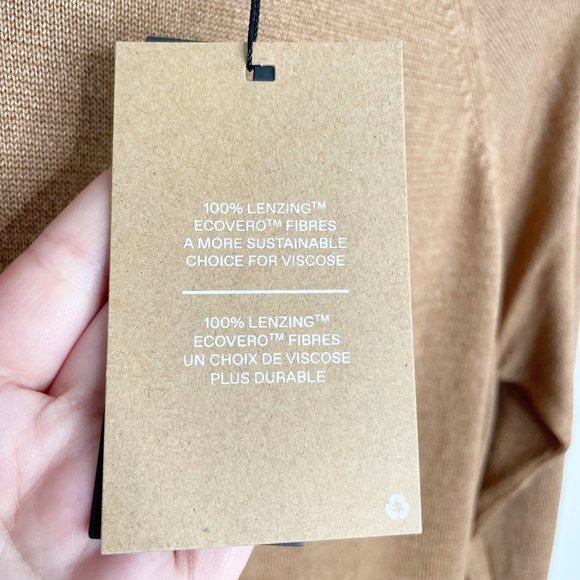 NEW Vero Moda Meghan Long Sleeve O-Neck Dress Size Small - Tan/Tobacco - Picture 6 of 9